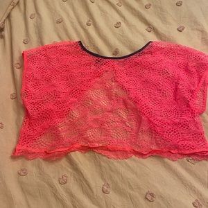 New- VS lace pink crop top